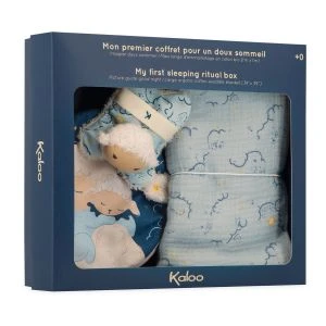 Kaloo Doux Sommeil - Mon Premier Coffret Pour Un Doux Sommeil - Bleu - Imagier 17cm Et Emmaillotage 1m