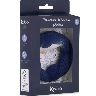 Kaloo Anneau De Dentition En Caoutchouc Naturel Baleine Petit Calme – Image 6