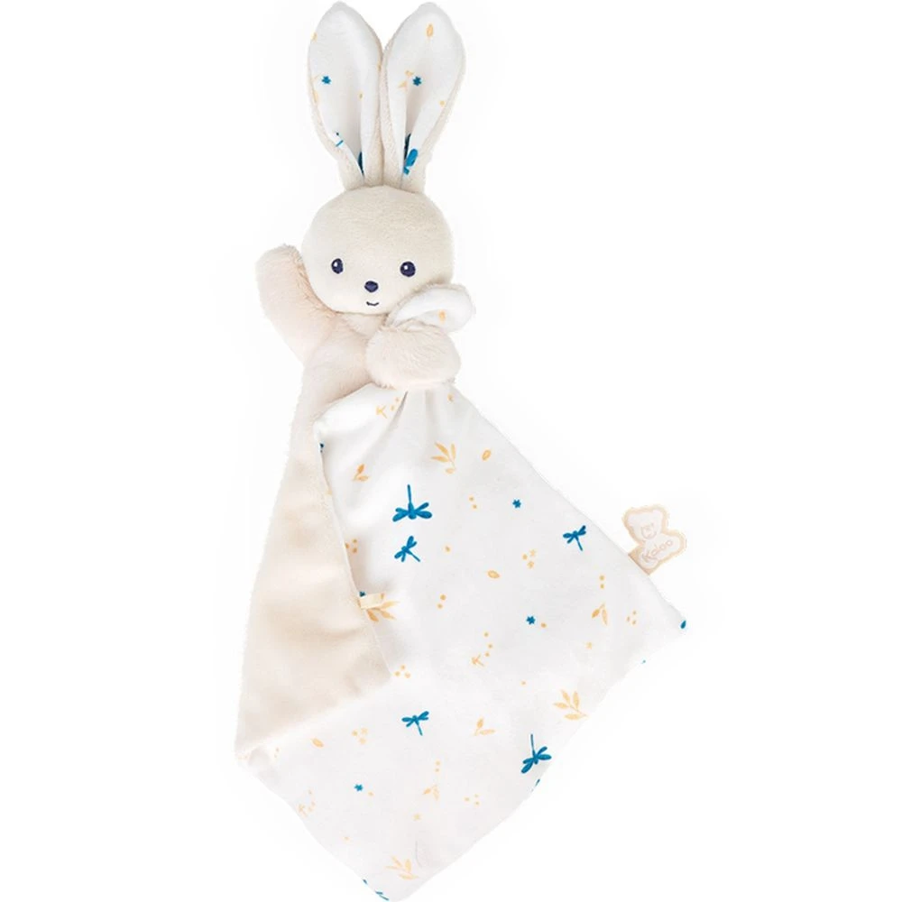 Kaloo Doudou Carré Douceur Plat Lapin Blanc Délicat