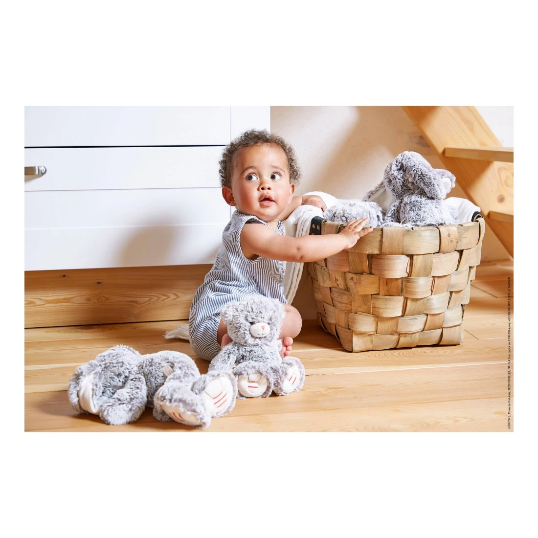 Peluche Eléphant Noa Gris 24 Cm - Rouge Kaloo