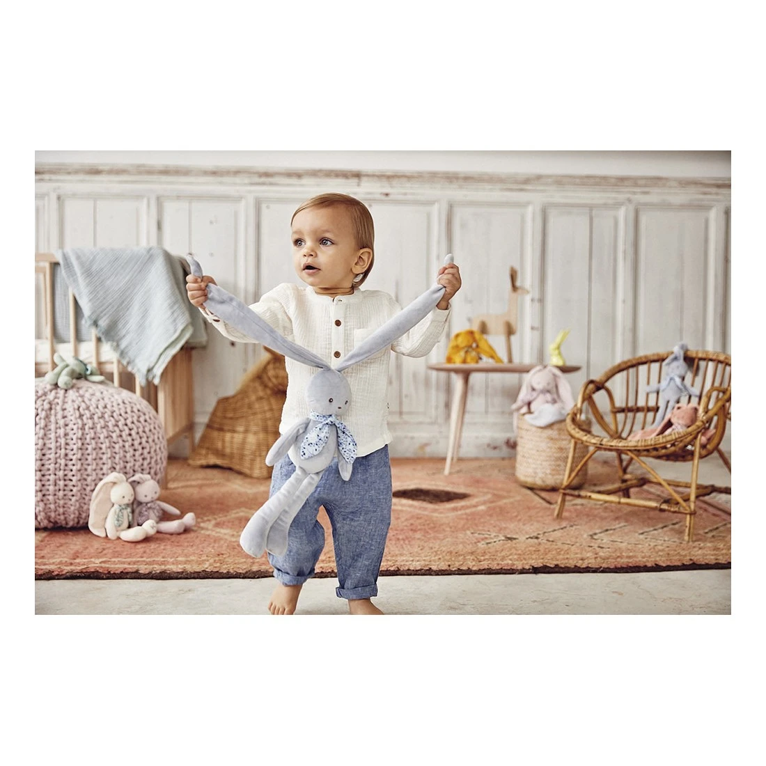 Peluche Pantin Hochet Lapinou Crème Mini 17cm - Perle - Kaloo – Image 6