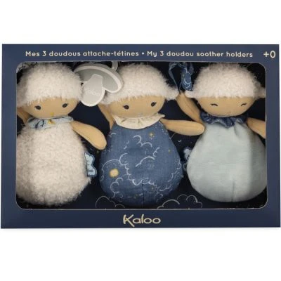 Kaloo Lot De 3 Doudou Attache-sucette Doux Sommeil