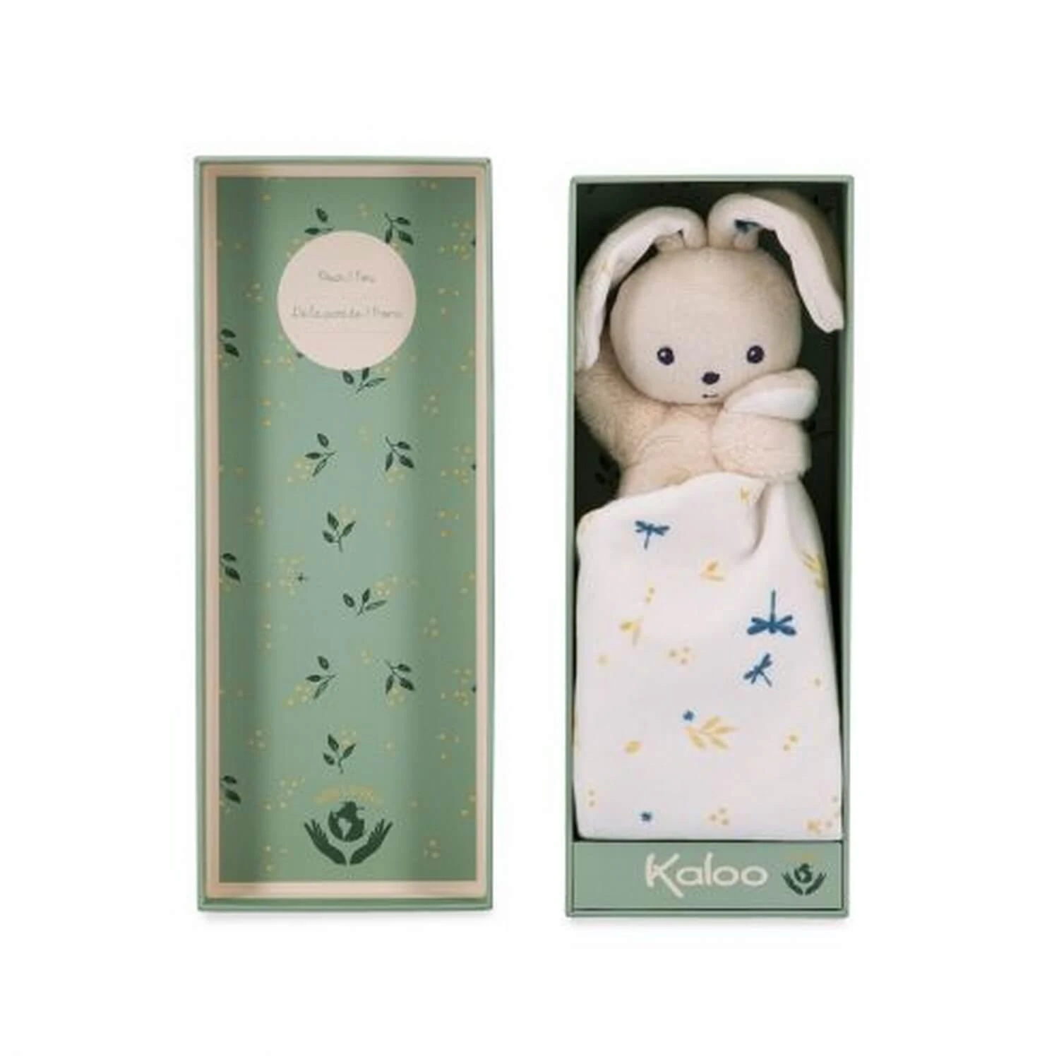 Kaloo Carré Douceur : Doudou Lapin Blanc Délicat – Image 3